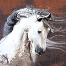 Cheval majestueux avec crini&egrave;re flottante